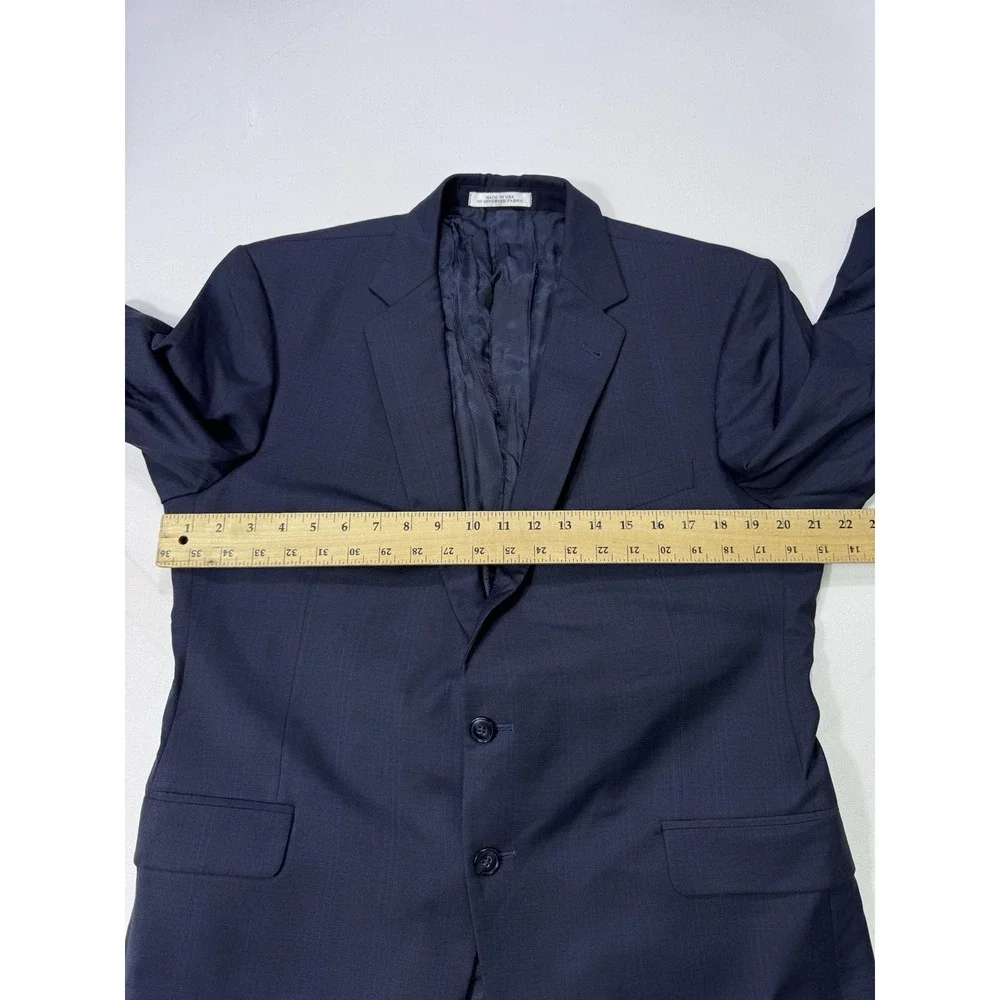 Joseph Abboud Tollegno 1900 Wool Blazer Sport Coat 44R Extreme Slim Black Blue